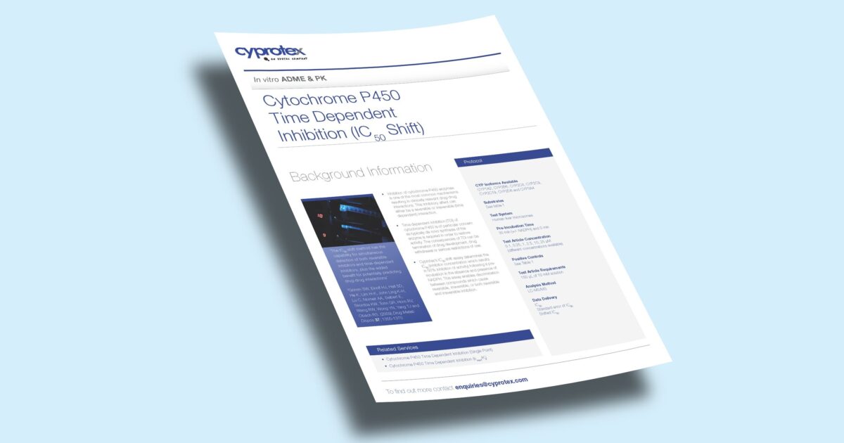 Cytochrome P450 Time Dependent Inhibition (IC50 Shift) Factsheet - Evotec